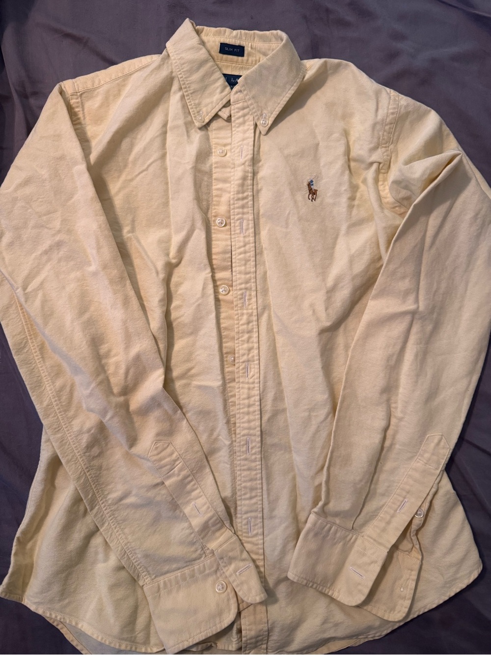 Ralph Lauren Light Yellow Slim Fit Cotton Shirt